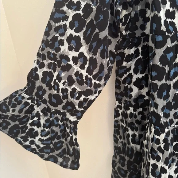 HEYSON Leopard Print Babydoll Dress NWT Women’s 1XL Long Sleeve Tiered Mini - Picture 4 of 7